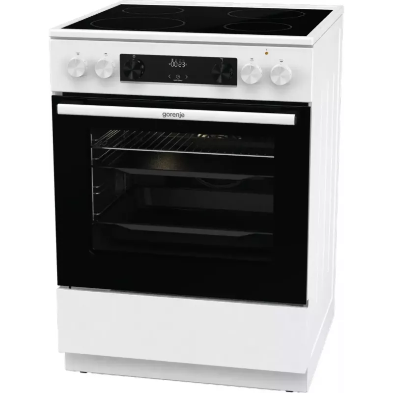 Gorenje GEC6C40WD vabaltseisev pliit Elektriline Keraamiline pliidiplaat Must, Valge