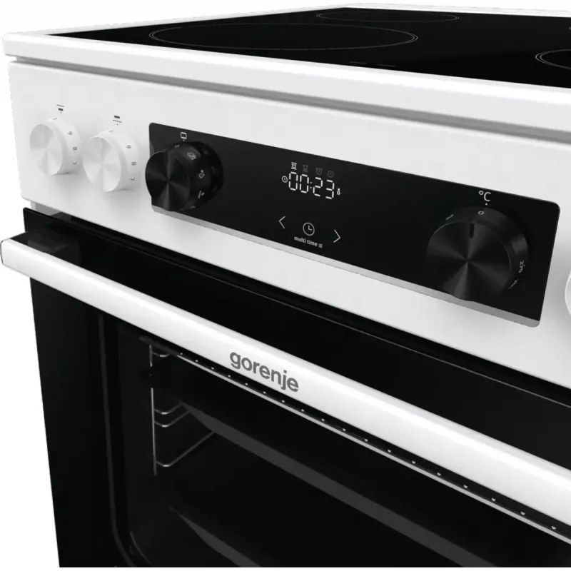 Gorenje GEC6C40WD vabaltseisev pliit Elektriline Keraamiline pliidiplaat Must, Valge