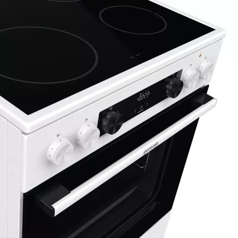 Gorenje GEC6C40WD vabaltseisev pliit Elektriline Keraamiline pliidiplaat Must, Valge