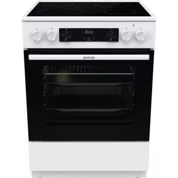 Gorenje GEC6C40WD vabaltseisev pliit Elektriline Keraamiline pliidiplaat Must, Valge