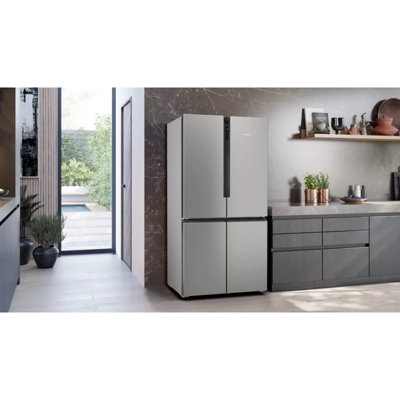 Siemens iQ300 KF96NVPEA külmik-sügavkülmik vabaltseisev 605 L Hõbedane