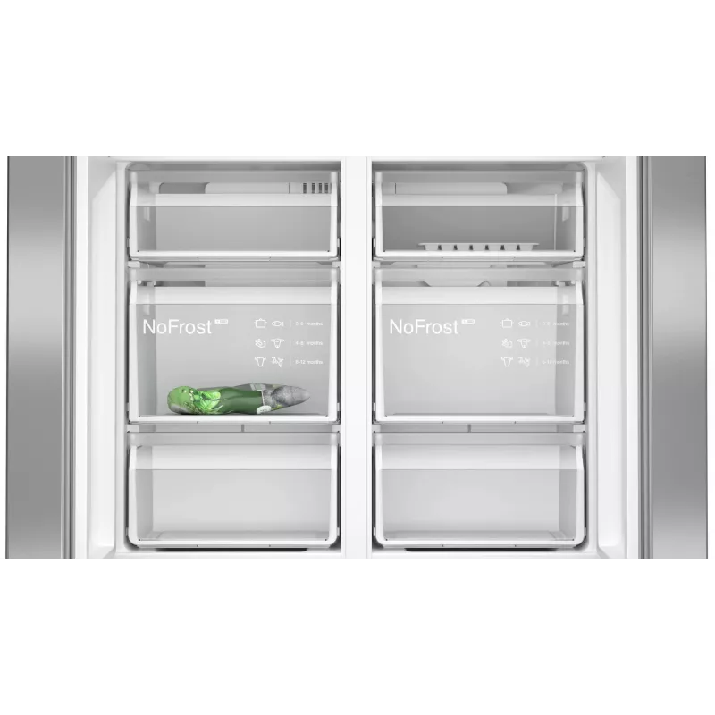 Siemens iQ300 KF96NVPEA külmik-sügavkülmik vabaltseisev 605 L Hõbedane
