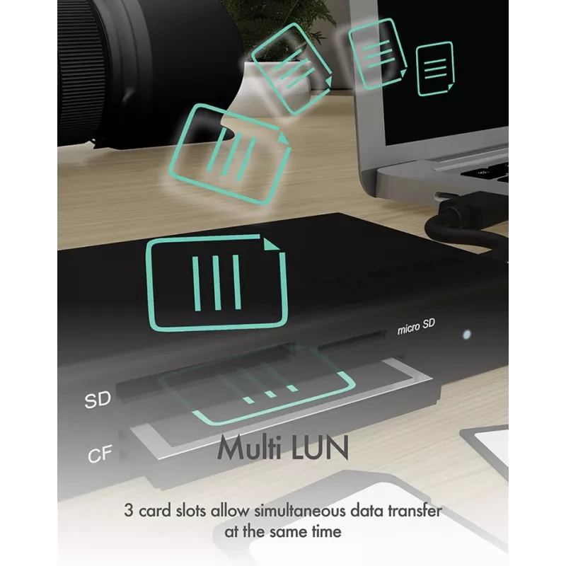 ICY BOX IB-CR401-C3 kaardilugeja USB 3.2 Gen 1 (3.1 Gen 1) USB-C Must