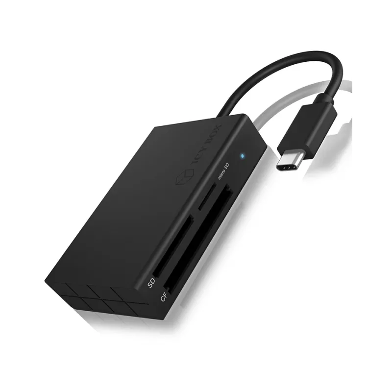 ICY BOX IB-CR401-C3 kaardilugeja USB 3.2 Gen 1 (3.1 Gen 1) USB-C Must