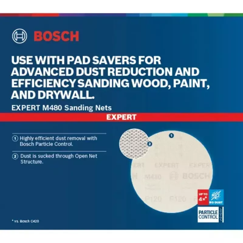 Bosch Expert M480 lihvimislehed 150 mm K400, pakendis 50 tk, eksentriklihvijatele