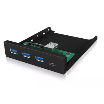 USB-jaotur ICY BOX IB-HUB1418-i3 — GL3520/ASM1543 kiibistik, must, 101×137×25 mm