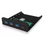 USB-jaotur ICY BOX IB-HUB1418-i3 — GL3520/ASM1543 kiibistik, must, 101×137×25 mm