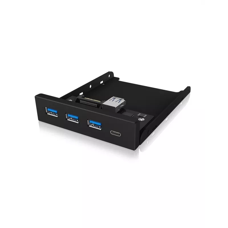 USB-jaotur ICY BOX IB-HUB1418-i3 — GL3520/ASM1543 kiibistik, must, 101×137×25 mm