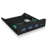 USB-jaotur ICY BOX IB-HUB1418-i3 — GL3520/ASM1543 kiibistik, must, 101×137×25 mm