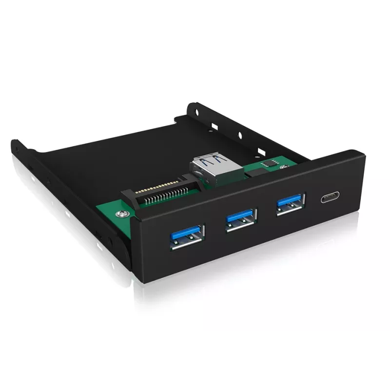 USB-jaotur ICY BOX IB-HUB1418-i3 — GL3520/ASM1543 kiibistik, must, 101×137×25 mm