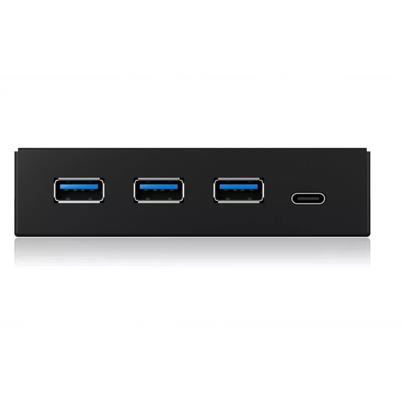 USB-jaotur ICY BOX IB-HUB1418-i3 — GL3520/ASM1543 kiibistik, must, 101×137×25 mm