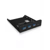 USB-jaotur ICY BOX IB-HUB1418-i3 — GL3520/ASM1543 kiibistik, must, 101×137×25 mm
