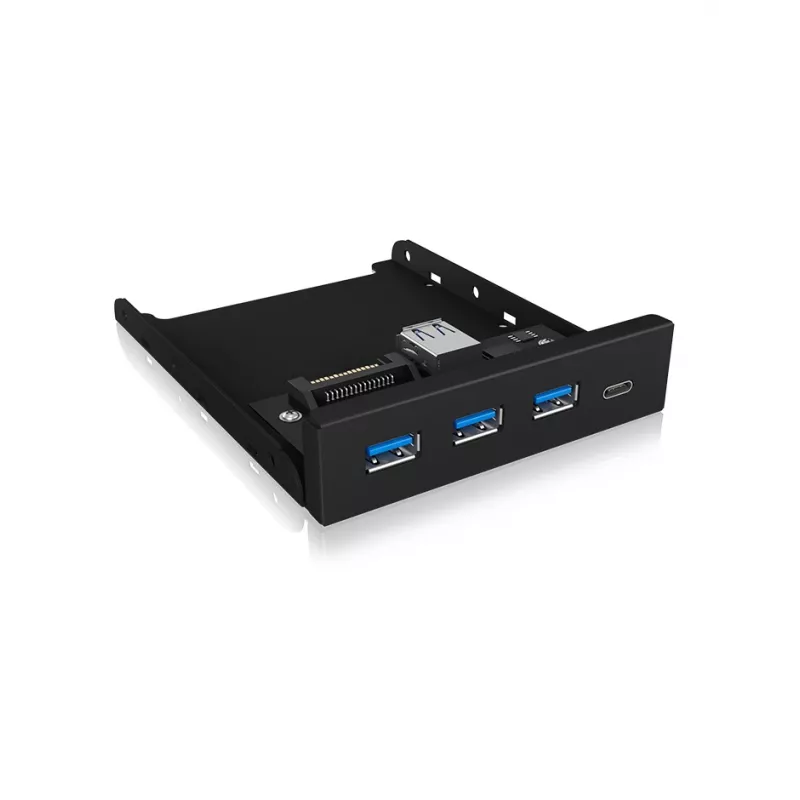 USB-jaotur ICY BOX IB-HUB1418-i3 — GL3520/ASM1543 kiibistik, must, 101×137×25 mm