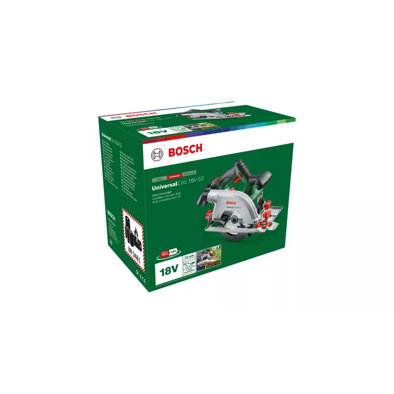 Bosch Circ 18V-53 16 cm Must, Roheline 4300 RPM