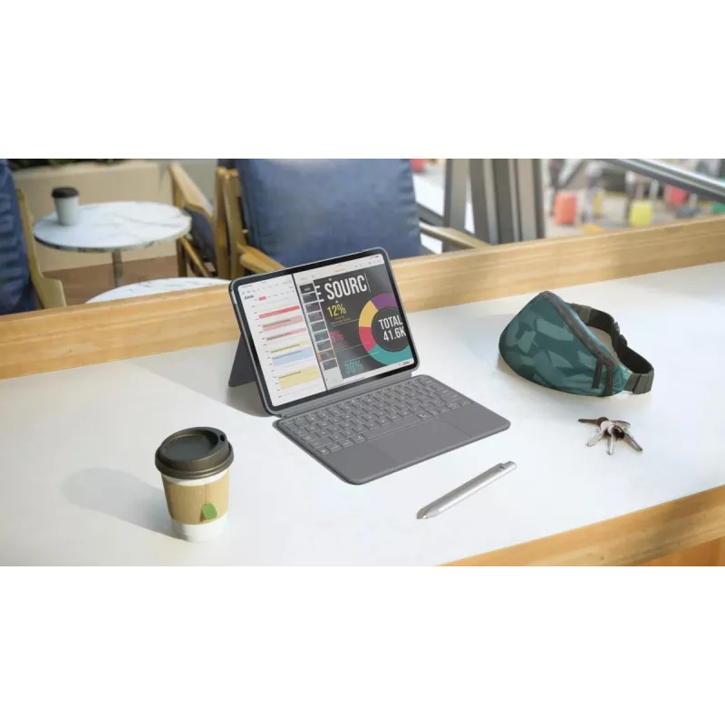 LOGITECH Combo Touch iPad Air 11-tolline 5. põlvkond Oxford hall Qwertz Deutsch