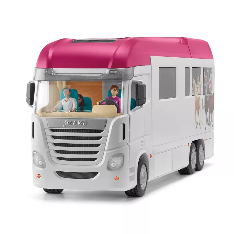 schleich HORSE CLUB Hobuste Transporter, Hooned, Telkimine, Hobusetall, Hobused, Ratsavõistlus, 5 a, Mitmevärviline, Plastik