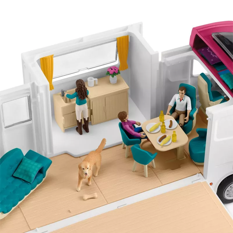 schleich HORSE CLUB Hobuste Transporter, Hooned, Telkimine, Hobusetall, Hobused, Ratsavõistlus, 5 a, Mitmevärviline, Plastik