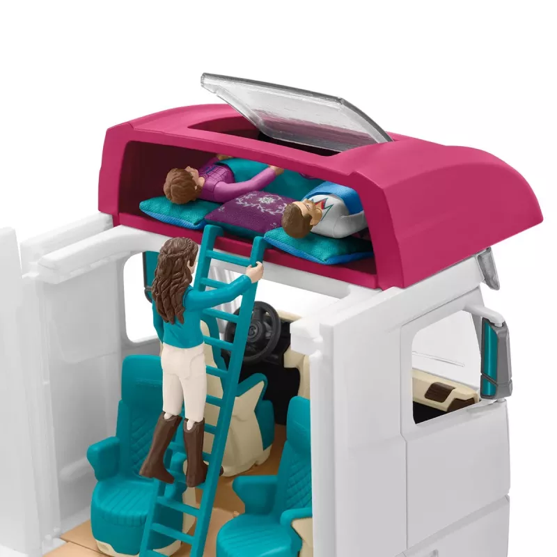 schleich HORSE CLUB Hobuste Transporter, Hooned, Telkimine, Hobusetall, Hobused, Ratsavõistlus, 5 a, Mitmevärviline, Plastik