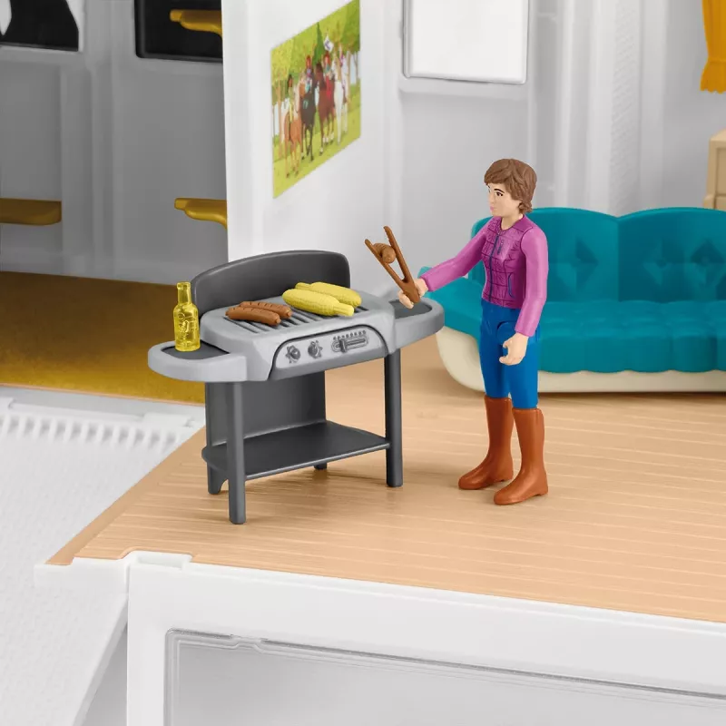 schleich HORSE CLUB Hobuste Transporter, Hooned, Telkimine, Hobusetall, Hobused, Ratsavõistlus, 5 a, Mitmevärviline, Plastik