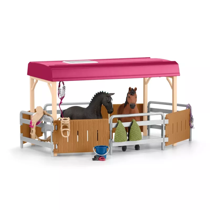 schleich HORSE CLUB Hobuste Transporter, Hooned, Telkimine, Hobusetall, Hobused, Ratsavõistlus, 5 a, Mitmevärviline, Plastik