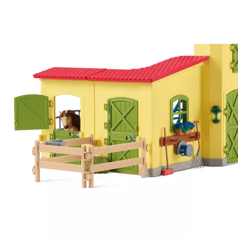 schleich FARM WORLD Poniboks Islandi poni täkuga, talu, hooned, taluloomad/talumänguasjad, hobusetall, hobused, 3 a, mitmevärviline