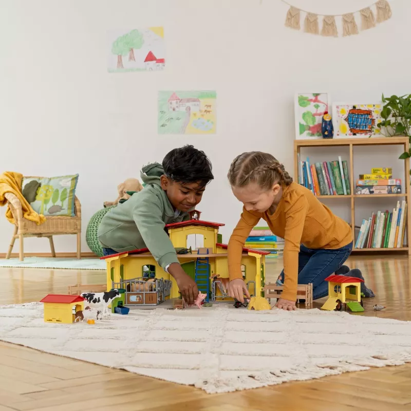 schleich TALUMAAILM Suur talu loomade ja tarvikutega, talu, 3 a, mitmevärviline, plast