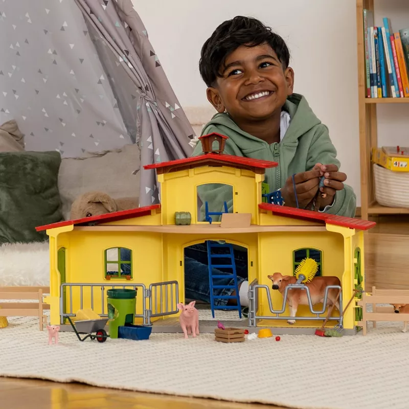 schleich TALUMAAILM Suur talu loomade ja tarvikutega, talu, 3 a, mitmevärviline, plast