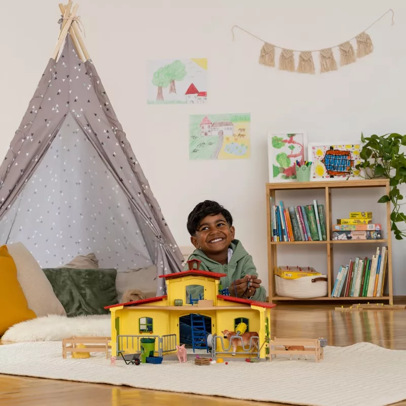schleich TALUMAAILM Suur talu loomade ja tarvikutega, talu, 3 a, mitmevärviline, plast