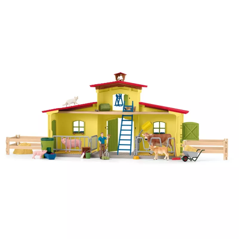 schleich TALUMAAILM Suur talu loomade ja tarvikutega, talu, 3 a, mitmevärviline, plast