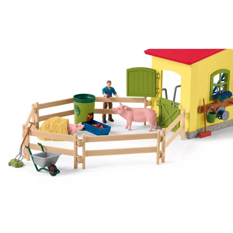 schleich TALUMAAILM Suur talu loomade ja tarvikutega, talu, 3 a, mitmevärviline, plast
