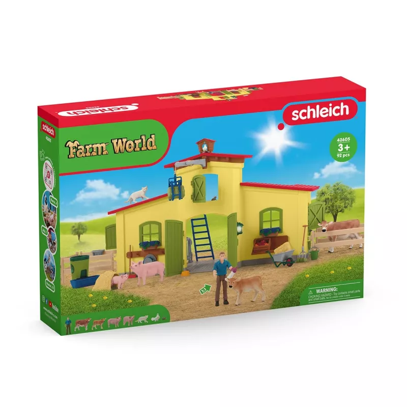 schleich TALUMAAILM Suur talu loomade ja tarvikutega, talu, 3 a, mitmevärviline, plast
