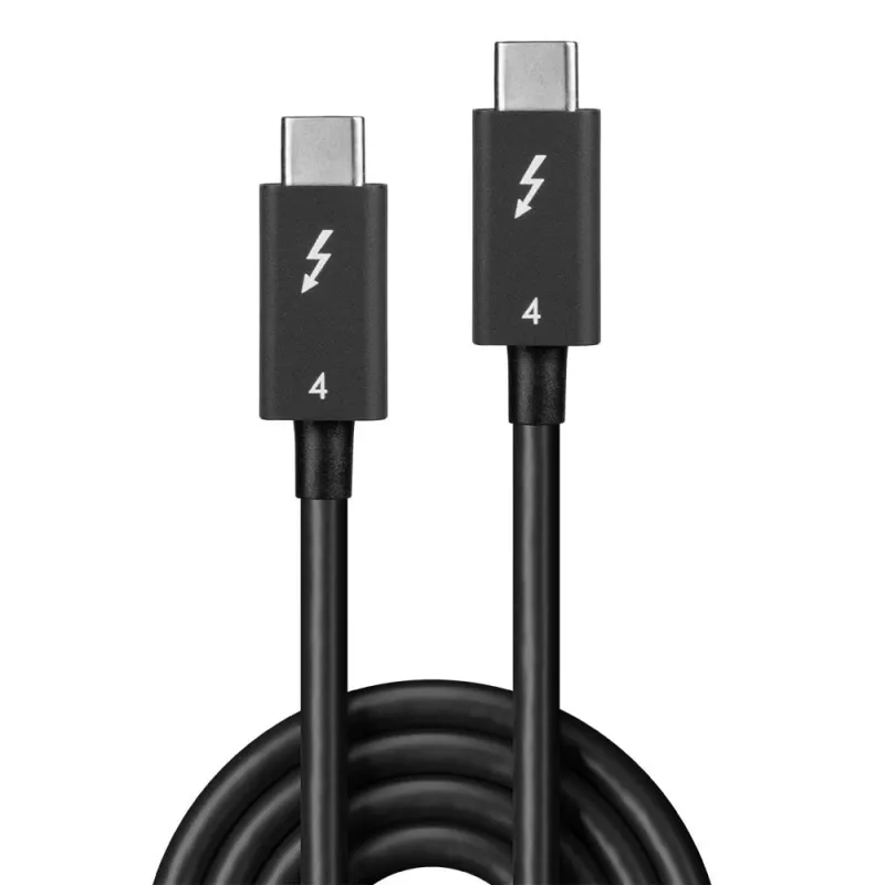Lindy 1m Thunderbolt 4 kaabel, 40 Gbps, passiivne, isane, isane, 1 m, 40 Gbit/s, must, nikkel/kuld