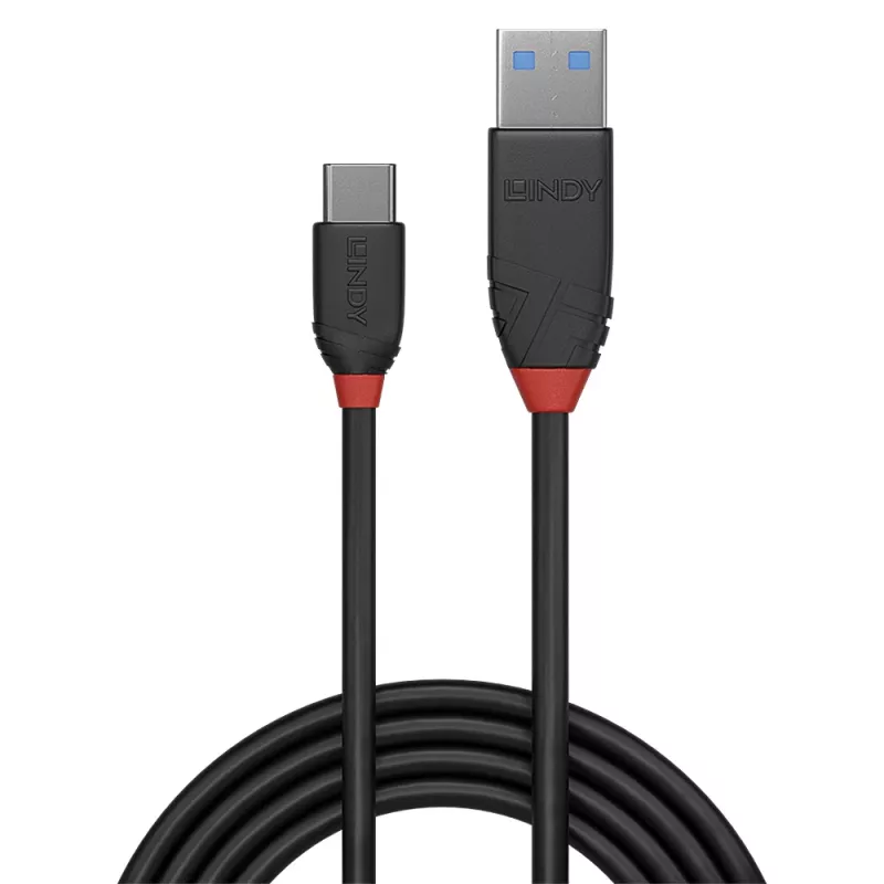 Lindy 1,5 m USB 3.2 Type A to C kaabel, 10 Gbit/s, Must Line, 1,5 m, USB A, USB C, USB 3.2 Gen 1 (3.1 Gen 1), 10 Gbit/s, Must
