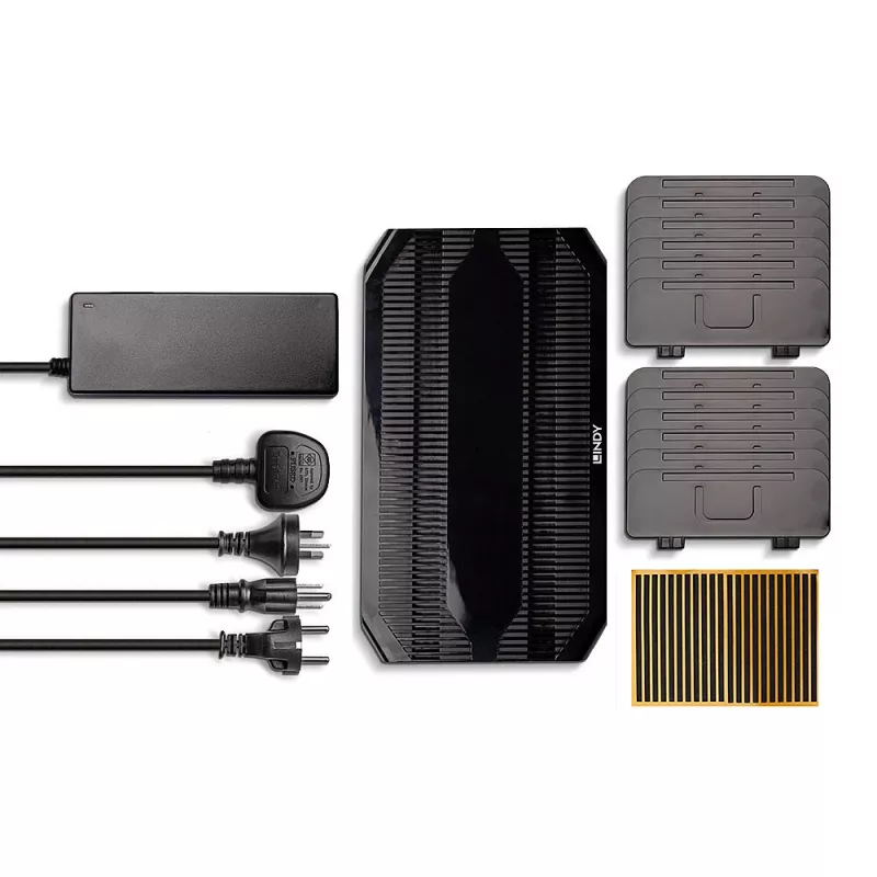 Lindy 96W 10-pordiline USB-laadimisjaam, eraldiseisev, plastik, must, kontakt, Ühildub kõigi USB Type A seadmetega, toide
