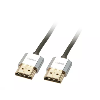Lindy 1m CROMO õhuke High Speed HDMI kaabel Ethernetiga, 1 m, HDMI Type A (Standard), HDMI Type A (Standard), 3D, Must