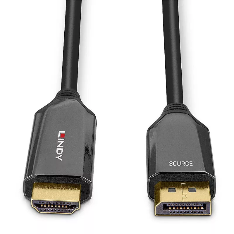 Lindy 2m Active DisplayPort 1.4 to HDMI 8K60 kaabel, 2 m, HDMI Type A (Standard), DisplayPort, Male, Male, sirge
