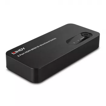Lindy 2-pordiline HDMI 8K60 kahesuunaline lüliti, HDMI, ABS, must, 120 Hz, 3840 x 2160, 7680 x 4320, 48 Gbit/s