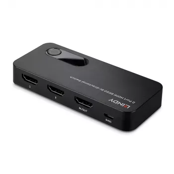 Lindy 2-pordiline HDMI 8K60 kahesuunaline lüliti, HDMI, ABS, must, 120 Hz, 3840 x 2160, 7680 x 4320, 48 Gbit/s
