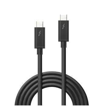 Lindy 2m Thunderbolt 3 kaabel, passiivne, isane, isane, 2 m, 20 Gbit/s, must, 4096 x 2160 pikslit