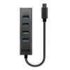 Lindy 4 pordiga USB 3.2 Type C jaotur, hostiliides: USB 3.2 Gen 1 (3.1 Gen 1) USB-C, jaoturi liidesed: USB 3.2 Gen 1 (3.1 Gen 1) Type-A, 5000 Mbit/s, Hall, Alumiinium, Plastik, 0.3 m