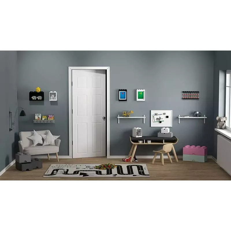 room copenhagen LEGO Tellistest riiul 8+4 must — modulaarne seinariiul 2 riiuliga
