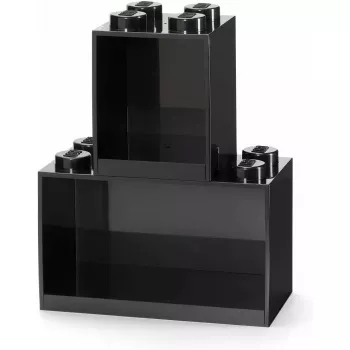 room copenhagen LEGO Tellistest riiul 8+4 must — modulaarne seinariiul 2 riiuliga