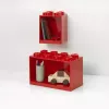 Room Copenhagen LEGO Brick Shelf 8+4 punane, 2 riiulit