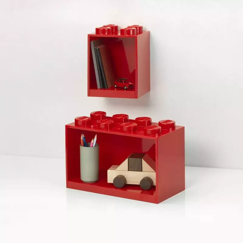 Room Copenhagen LEGO Brick Shelf 8+4 punane, 2 riiulit