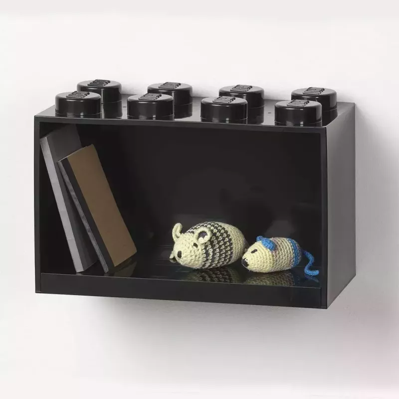 Room Copenhagen LEGO Brick 8 riiul must, modulaarne vitriinriiul