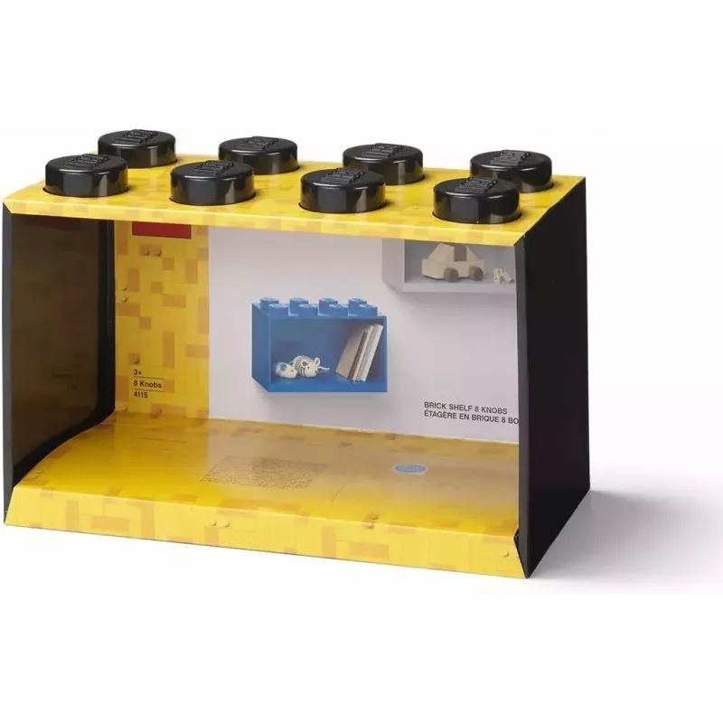 Room Copenhagen LEGO Brick 8 riiul must, modulaarne vitriinriiul
