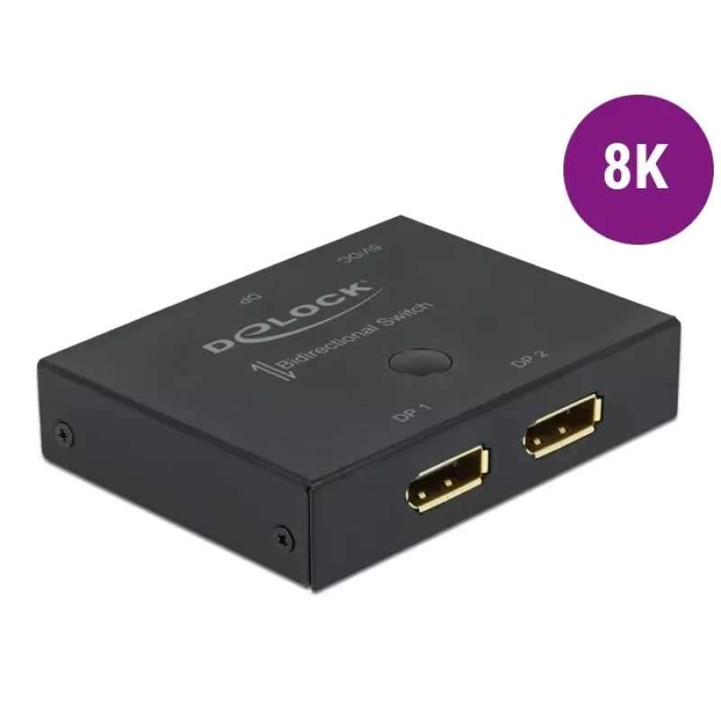 DELOCK DisplayPort 2-1 lüliti - kahesuunaline 8K 30Hz