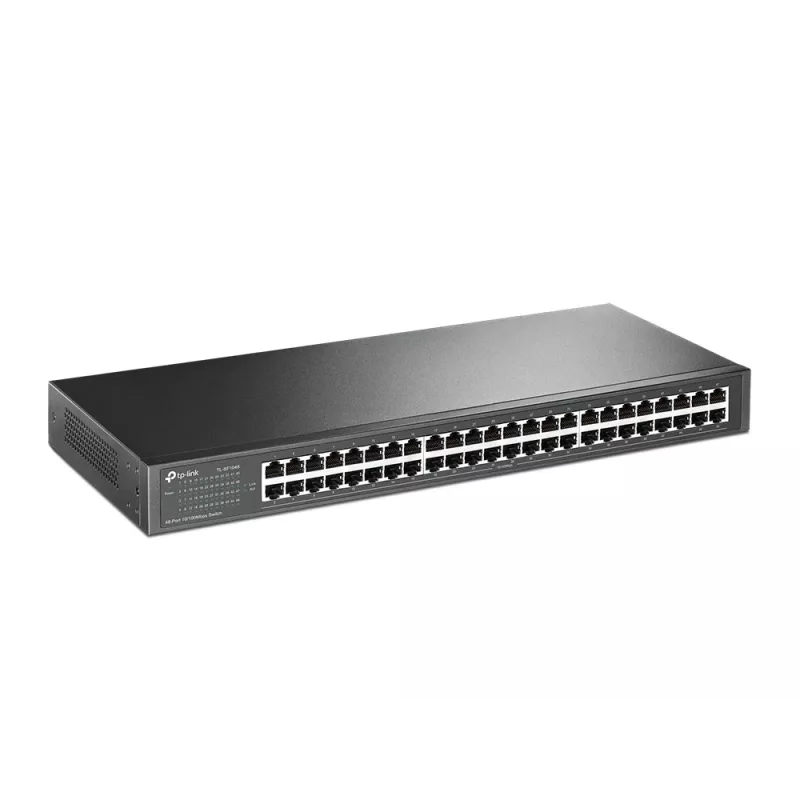 TP-Link 48-pordine 10/100Mbit/s raamile paigaldatav võrgukommutaator, haldamata, Fast Ethernet (10/100), raamile paigaldatav, 1U