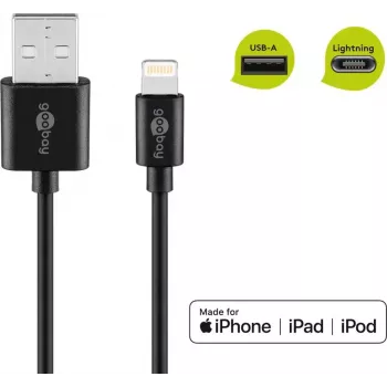 Goobay Lightning USB laadimis- ja sünkroonimiskaabel 1 m Lightning USB A CE MFi