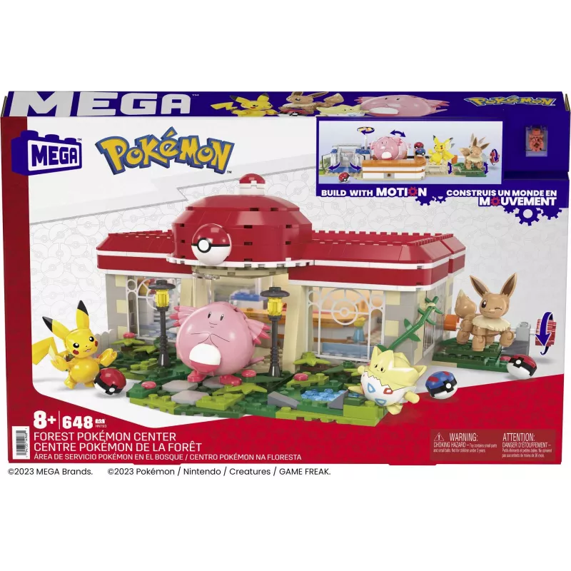 MEGA Pokémon Building Toy Kit, metsakeskus (648 tükki) 4 tegelaskujuga